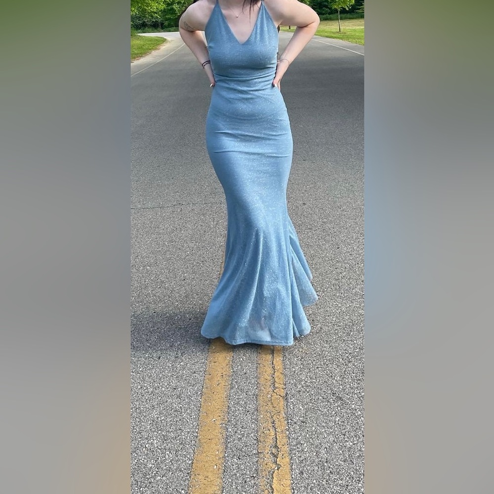 COPY - Prom Dress. Beautiful blue and sparkly, only worn once.